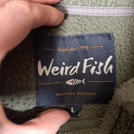 Weird Fish Fleece full Zip Mens Large Green Poppe… - image 4