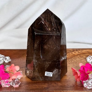 Red Rutile Smokey Quartz Tower/Polished Rutile Smokey Quartz Tower/Rutile Smokey Quartz from Brazil