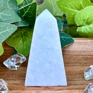 Blue Lace Agate Tower/Druzy Blue Lace Agate Obelisk/Natural Blue Lace Agate/Polished Blue Lace Agate/Druzy Blue Lace Agate