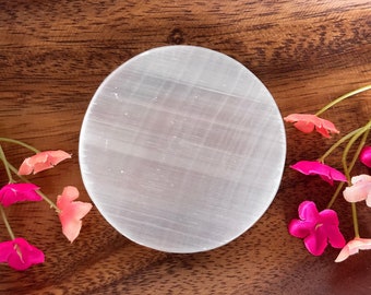 Round Selenite Plate/Polished Selenite Plate/Natural Selenite