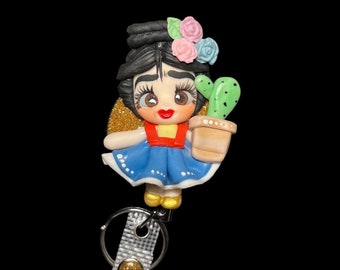 Mexican Girl Inspired Badge Reel, Mexican Girl Retractable Badge Reel, Nurse Badge Reel, Teacher Badge Reel