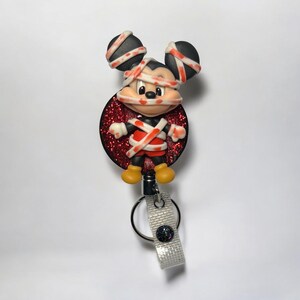 Halloween Mouse Retractable ID Badge Reel, Nurse Badge Reel, Teacher Badge Reel, Halloween Badge Reel, Horror Badge Reel