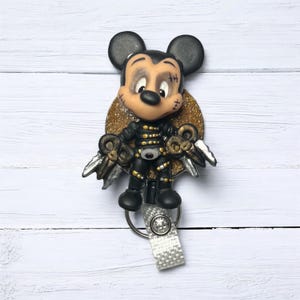 Scissorhands Mouse Retractable ID Badge Reel, Nurse Badge Reel, Teacher Badge Reel, Halloween Badge Reel, Horror Badge Reel