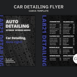Car Detailing Flyer, DIY Flyer Template Design, Car Wash Flyer, Automotive Services Flyer, Social Media Flyer, Canva Business Flyer Design