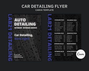 Car Detailing Flyer, DIY Flyer Template Design, Car Wash Flyer, Automotive Services Flyer, Social Media Flyer, Canva Business Flyer Design