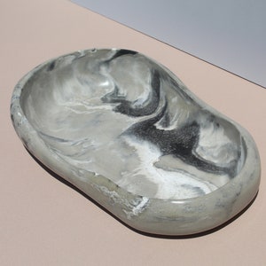 Handmade Concrete Bowl: Marble Effect Key Catchall, Candle Holder