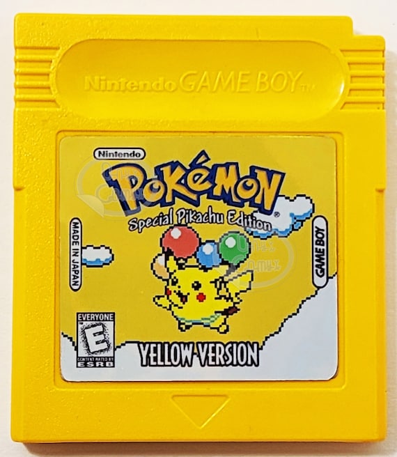 Pokemon Yellow flying Pikachu Replacement Cartridge Label Holographic  Sticker 