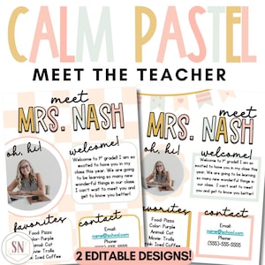 Calm Pastel Classroom Decor | Meet the Teacher Templates | Editable | *NEW