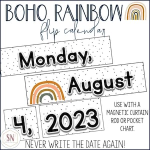 Boho Rainbow Flip Calendar