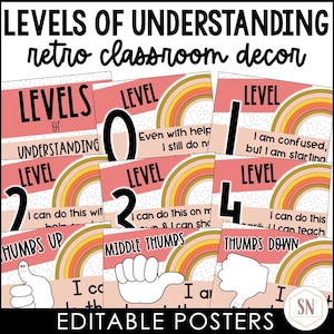 Retro Classroom Decor | Levels Of Understanding Posters