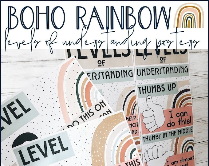 Boho Rainbow Spanish Classroom Posters - Etsy Israel