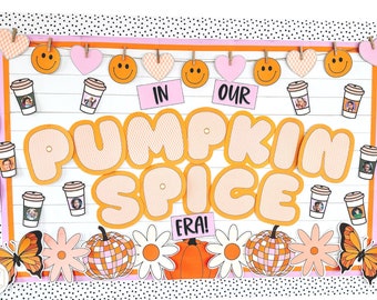 Fall Bulletin Board | Pumpkin Spice Bulletin Era Bulletin Board With Student Photos