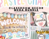 Pastel Classroom Decor Bundle | Classroom Decor Theme | Classroom Decor Ideas Editable | Canva Classroom Decor | Printable Classroom Decor