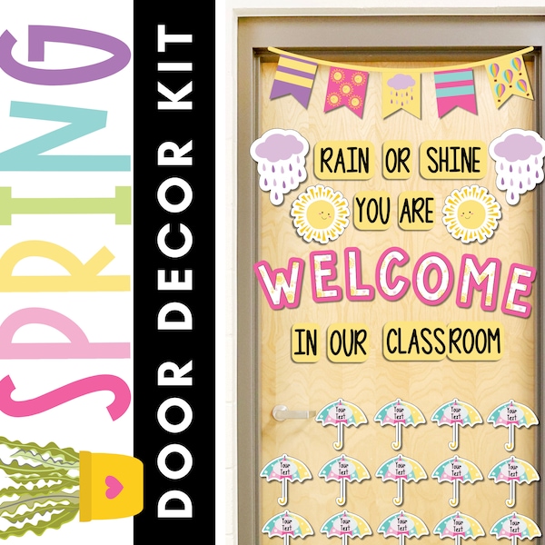 April Door Decor | Spring Door Decorations | Spring Door Decorations | Spring Classroom Decor | April Classroom Decor | Spring Door Decor