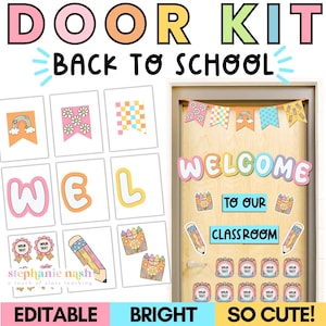 Welcome Back to School Door Decor | Classroom Door Decoration | August Door Decor Kit | September Door Decor Kit | Back to School Decor