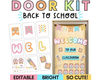 Welcome Back to School Door Decor | Classroom Door Decoration | August Door Decor Kit | September Door Decor Kit | Back to School Decor