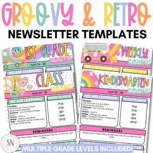 Groovy & Retro Classroom Newsletter Template | Classroom Newsletters