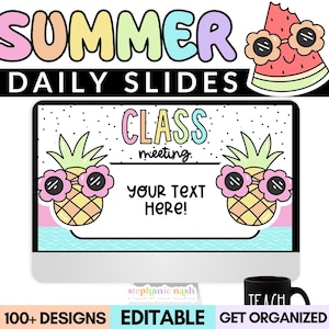 Daily Slides Templates | Morning Slides Editable | Daily Slides Editable | Classroom Slide Templates | End of Year Slide Templates