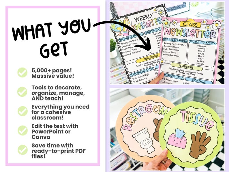 Pastel Classroom Decor Bundle Composition Book Theme | Classroom Decor ...