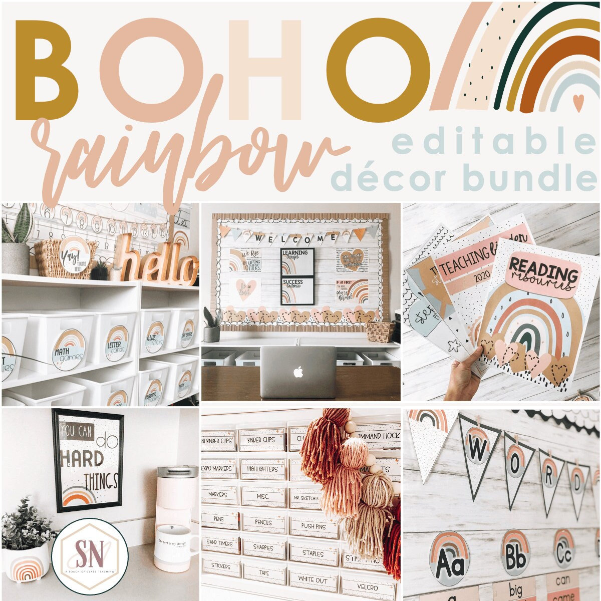 Create a cozy boho decor classroom for a welcoming learning space