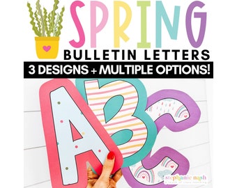 Bulletin Board Letters | Spring Bulletin Board Letters | Bulletin Board Numbers | Printable Bulletin Letters | Spring Bulletin Letters