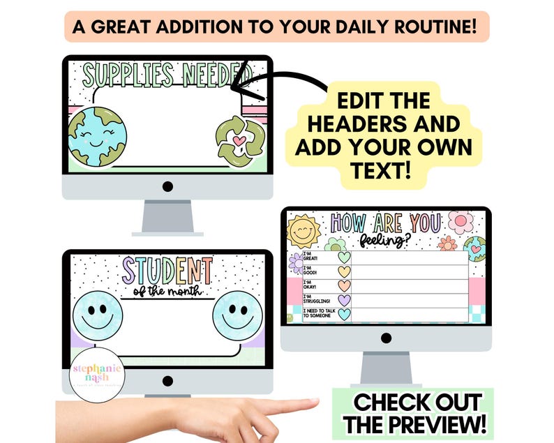 April Morning Slides Editable | Spring Daily Slides Editable | Spring ...