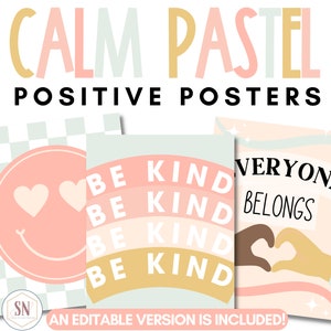 Calm Pastel Classroom Decor | Classroom Posters | Editable | - Etsy
