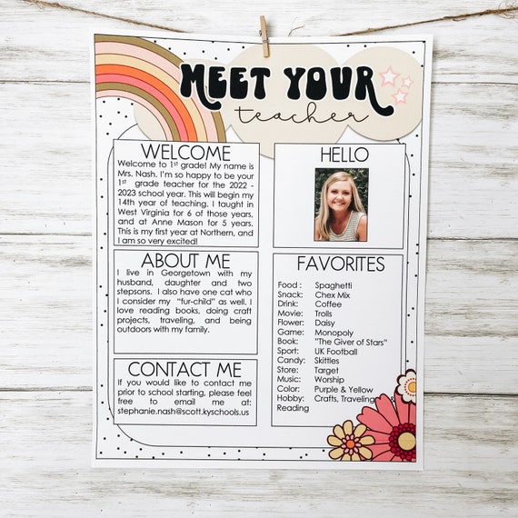 Retro Classroom Decor | Meet The Teacher Templates