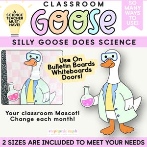 Classroom Goose, Science Goose for the Classroom | Silly Goose Bulletin Board, Bulletin Board Decor, Classroom Bulletin Boards, Class Mascot