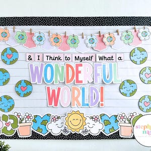 Frühling Pinnwand | April Pinnwand | Earth Day Craft für Kinder | Bulletin Board zum Tag der Erde | Earth Day Klassenzimmer Aktivität