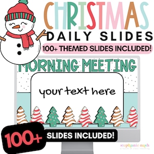 Christmas Morning Slides Editable | December Morning Slides Editable | Christmas Google Slide Templates for the Classroom