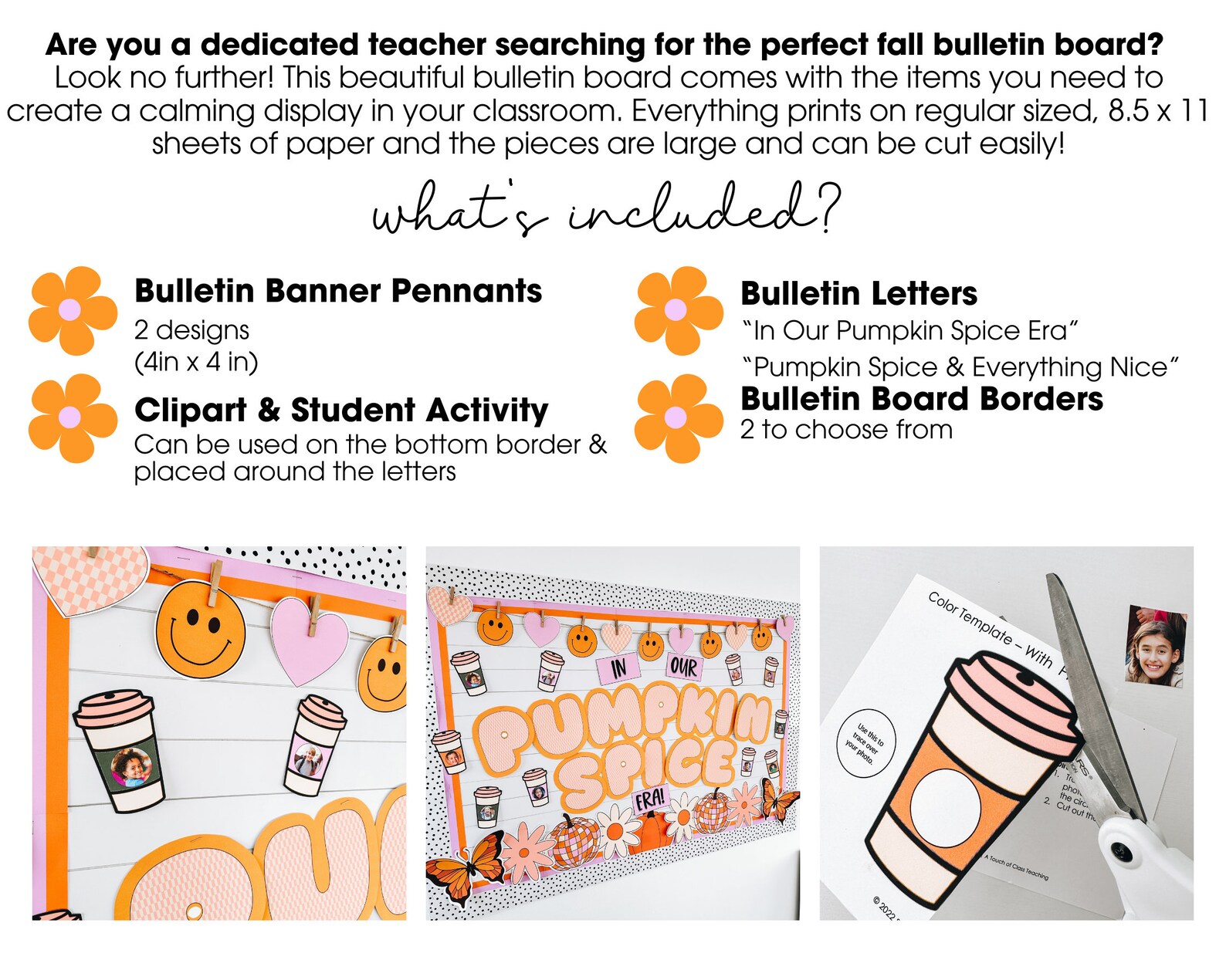 Fall Bulletin Board | Pumpkin Spice Bulletin Era Bulletin Board With ...