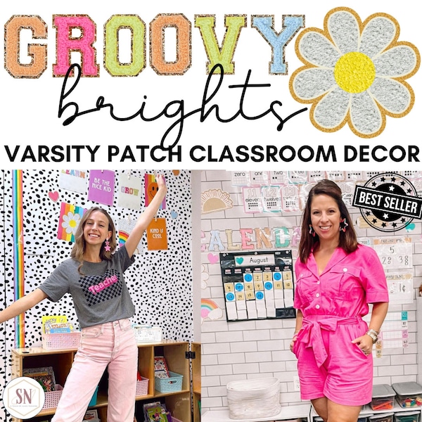 Stoney Clover Lane Inspired - Varsity Patch letter Classroom Decor Bundle