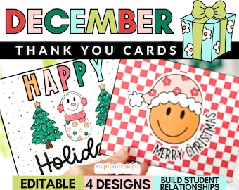 Christmas Thank You Cards | Christmas Gift Tags | Holiday Cards | Student Gifts | Christmas Student Gifts | Christmas Classroom