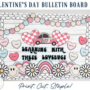 Groovy Valentine's Day Bulletin Board | Retro February Bulletin Board