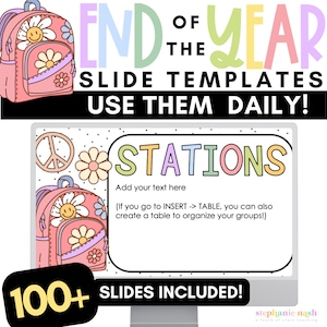 Daily Slides Templates | Morning Slides Editable | Daily Slides Editable | Classroom Slide Templates | End of Year Slide Templates