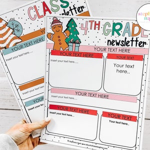 Christmas Newsletters | December Newsletter | Christmas Newsletter | Christmas Classroom Newsletter Template | Editable Newsletter Templates