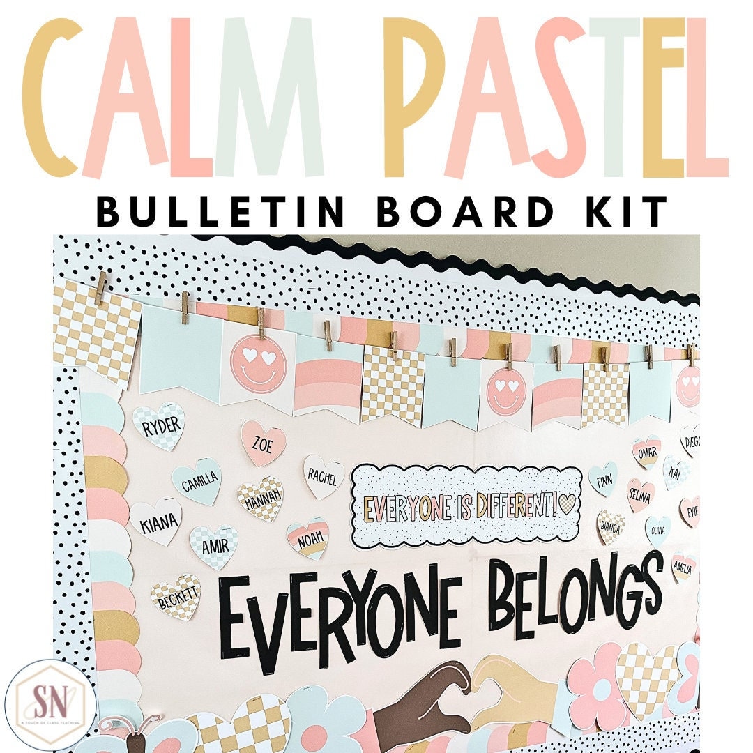 Calm Pastel Classroom Decor Bulletin Board Editable NEW Etsy