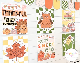 Thanksgiving Bulletin Board Posters | Editable | Classroom Posters | Easy Thanksgiving Bulletin Board for the Classroom