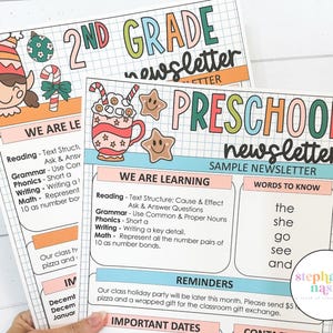 Christmas Newsletters | December Newsletter | Christmas Newsletter | Christmas Classroom Newsletter Template | Editable Newsletter Templates