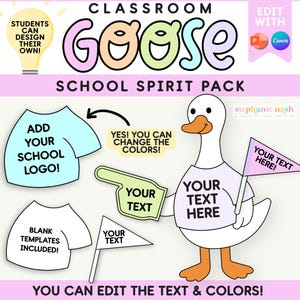 Classroom Goose, Editable School Spirit Goose for the Classroom | Goose Bulletin Board, Silly Goose, Bulletin Board Decor