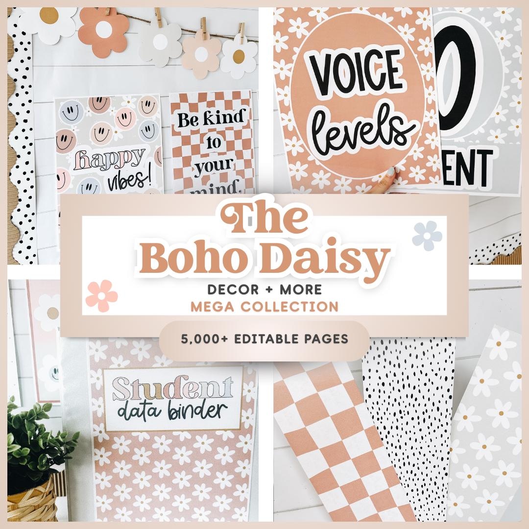 Boho Classroom Decor Bundle | Daisy Classroom Theme | Pastel Classroom ...