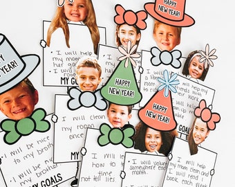 New Years Bulletin Board | Bulletin Board with Students' Photos | New Year Bulletin Board | Goal Setting for Students