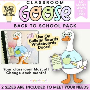 Classroom Goose, Back to School Goose for the Classroom | Goose Bulletin Board, Silly Goose. Classroom Management, Bulletin Board Decor