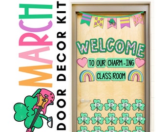 März Tür Dekor | St. Patrick's Day Türschmuck | März Türdekorationen | März Klassenzimmer Dekor | St. Patrick's Tür Dekor