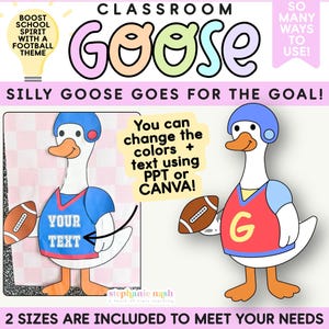 Classroom Goose, Football Goose for the Classroom, Goose Bulletin Board, Silly Goose, Bulletin Board Decor, Classroom Bulletin Boards