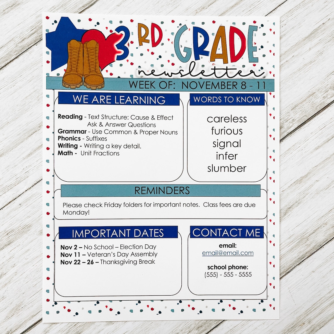 Patriotic Newsletter Templates Etsy