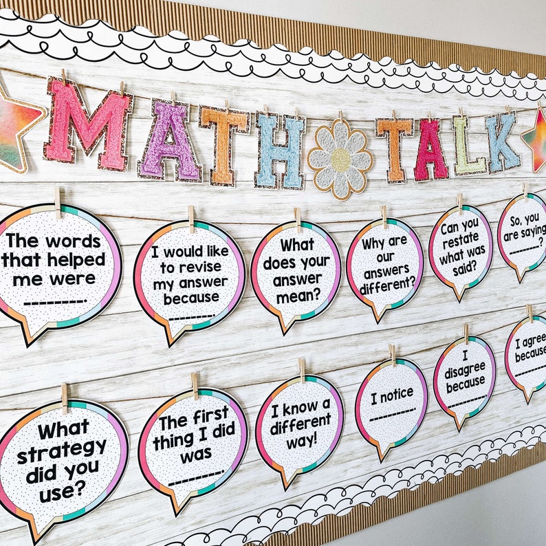 Groovy Classroom Decor Math Talk Bulletin Board Student Etsy