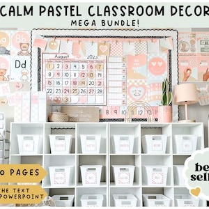 Calm Pastel Classroom Decor Bundle Editable | Ultimate Mega Classroom Decor Bundle | 5,000+ Pages! Groovy Classroom Decor | Retro | Calming