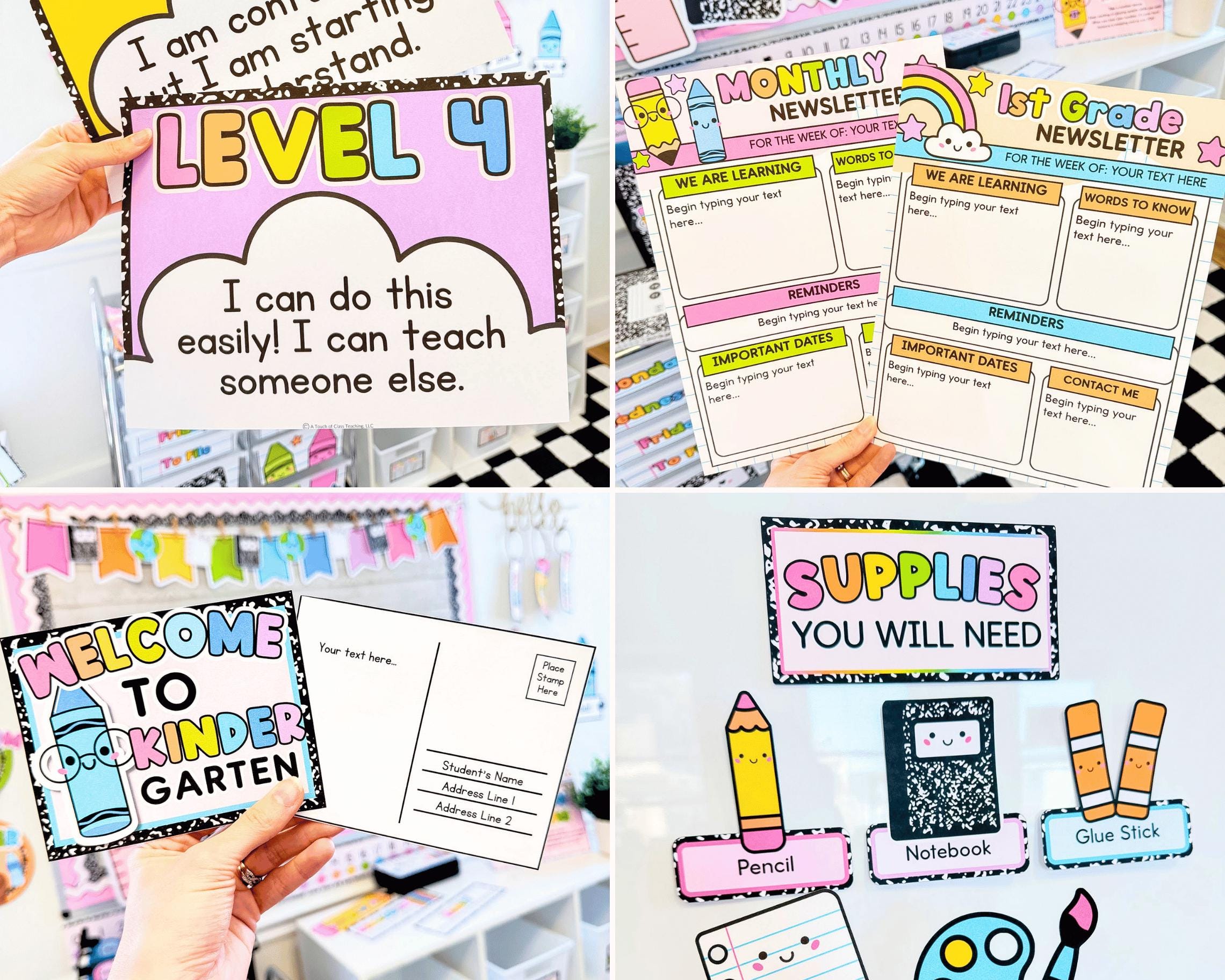 Classroom Decor Bundle, Composition Notebook, School Supplies Theme ...